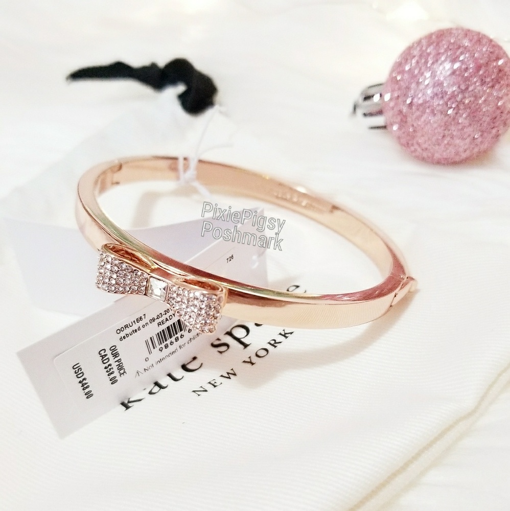 Kate Spade Ready Set Bow Bangle Crystal Bracelet - Picture 2 of 6